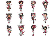 Watercolor Valentines Fairy Clipart, an Illustration by DreamArtGraphic (Thumbnail 4 of 4)