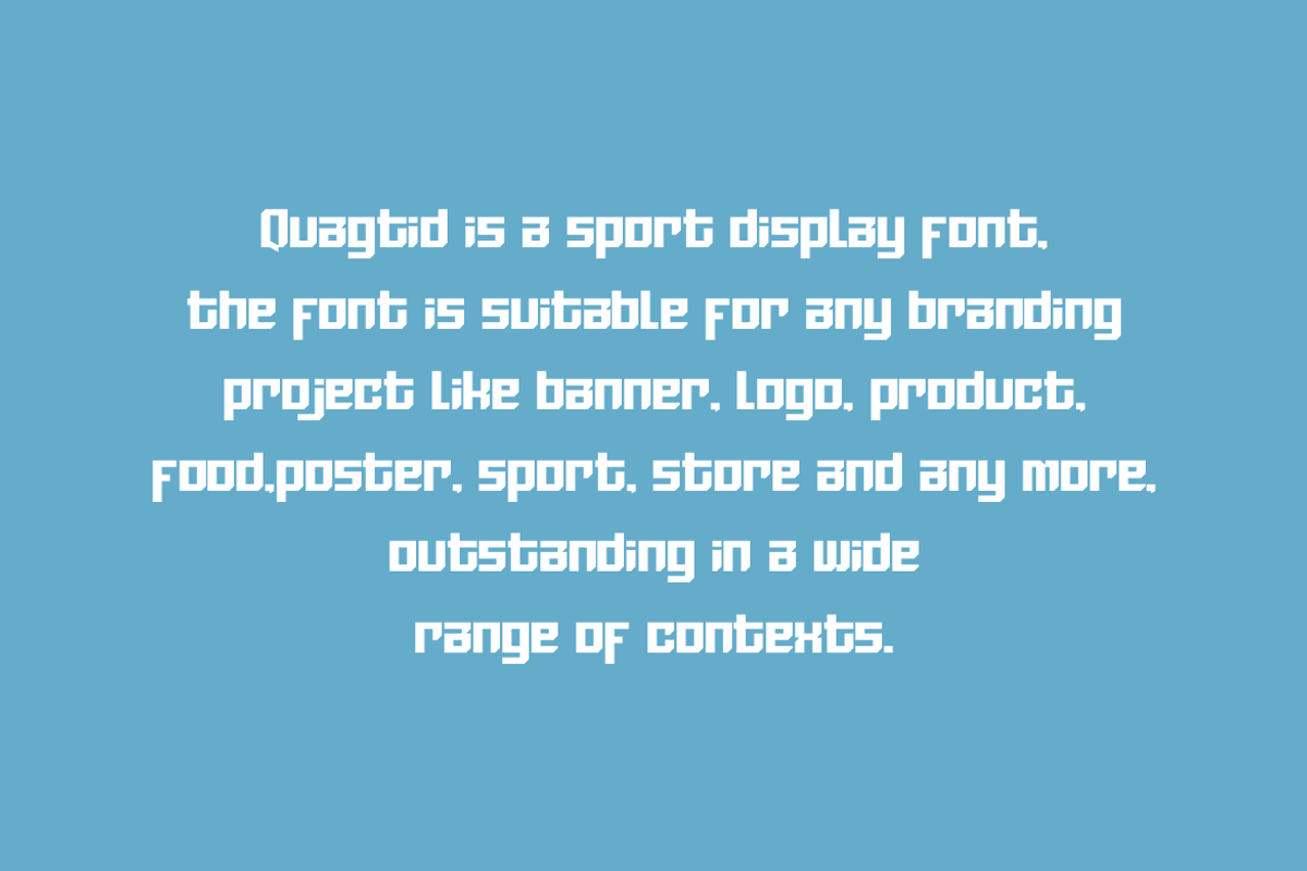 Quagtid - Sport & Logo Font, a Sans Serif Font by QR Design Studio (Photo 3 of 11)