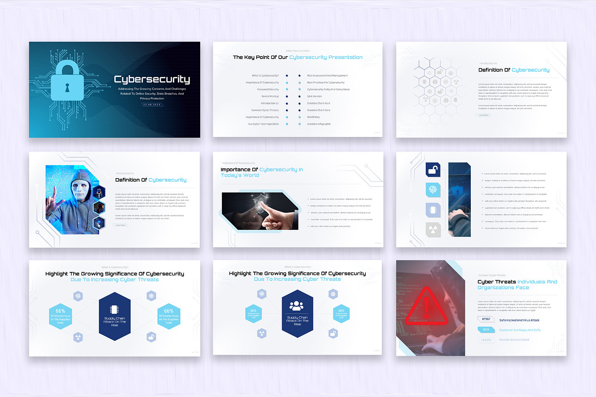 Cybersecurity Presentation Template, a Presentation Template by SlideStack (Photo 2 of 5)