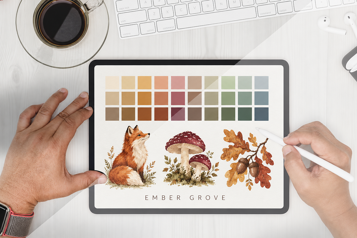 Ember Grove Procreate Color Palette, a Decorative Illustration by Colorsfav (Photo 2 of 3)