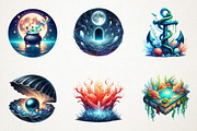 Magical Ocean Sublimation Clipart, an Illustration by RobertsArt (Thumbnail 4 of 7)
