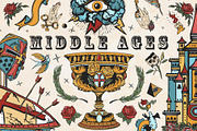Middle Ages old school tattoo, a Background Graphic by intueri (Thumbnail 1 of 7)