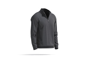 Black Quarter Zip Sweater 3D Model