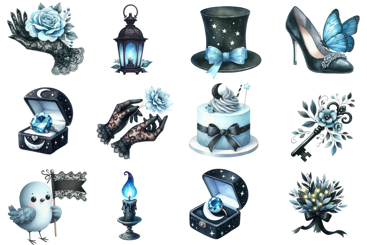 Whimsical Summer Night Wedding Set, an Illustration by Designworld (Photo 3 of 4)