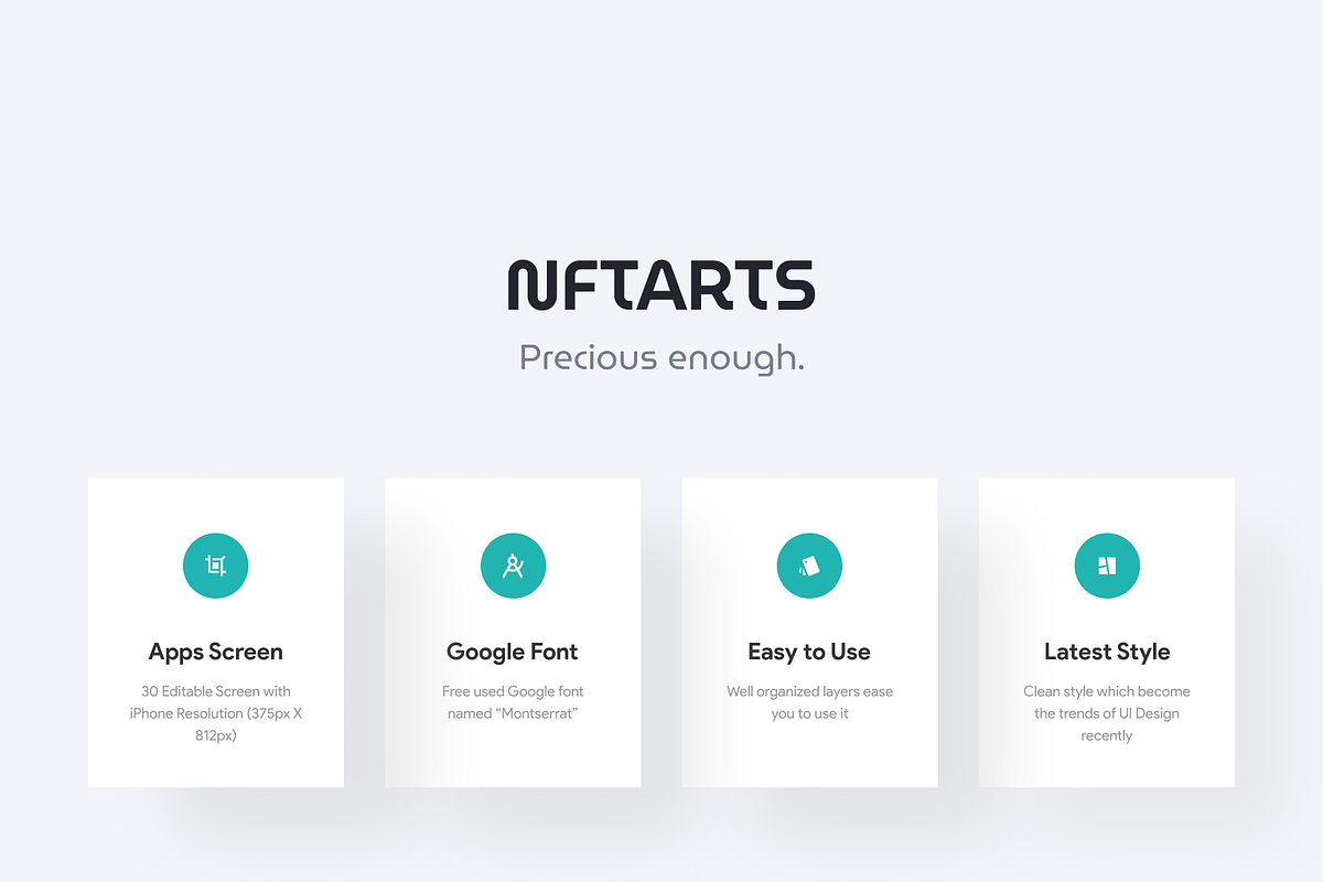 NFTARTS - NFT Apps UI KIT, an App Template by Vektora Studio (Photo 2 of 6)