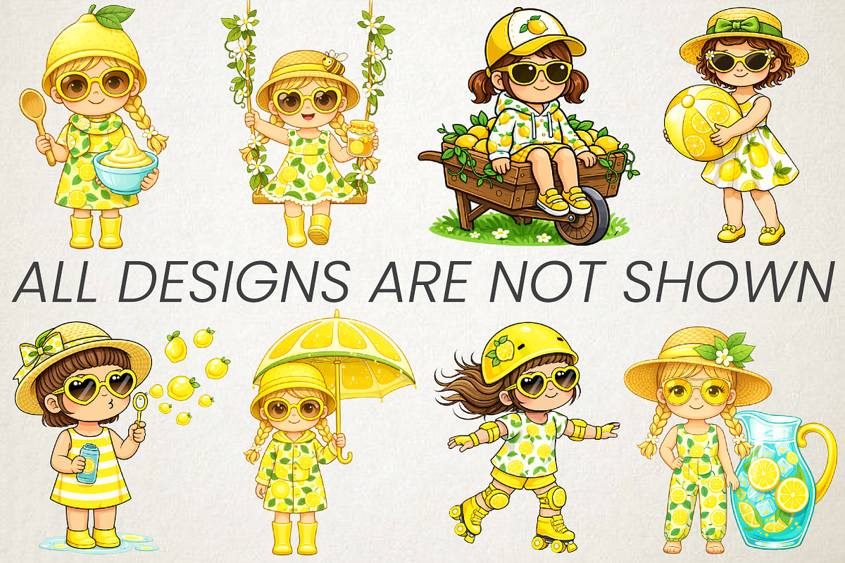 Lemon Girls Sublimation Clipart Bund, an Illustration by RobertsArt (Photo 4 of 5)