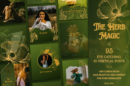 Spiritual, Herbal Instagram Posts, a Social Media Template by Under My Cozy Roof
