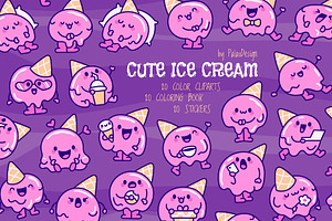 Cute Ice Cream Heat Melts, a Food Illustration by Palau
