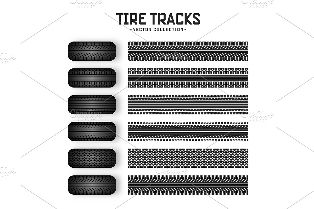 Tire tracks, rubber wheels, and, a Transportation Illustration by 32pixels