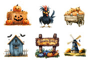 Creepy Halloween Farm Clipart Png, an Illustration by CreationArt (Thumbnail 2 of 4)