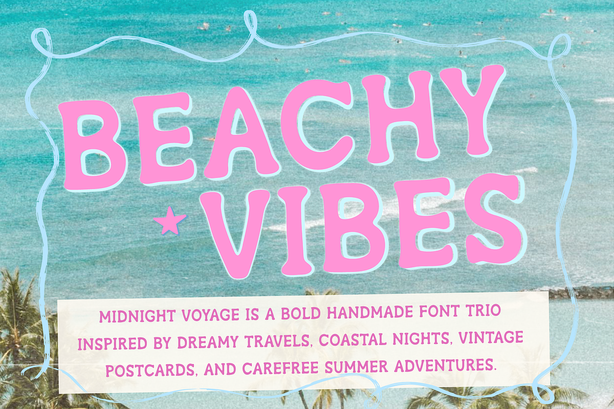 Midnight Voyage Summer Beach Travel, a Handwritten Font by Kaya Fonts (Photo 3 of 32)