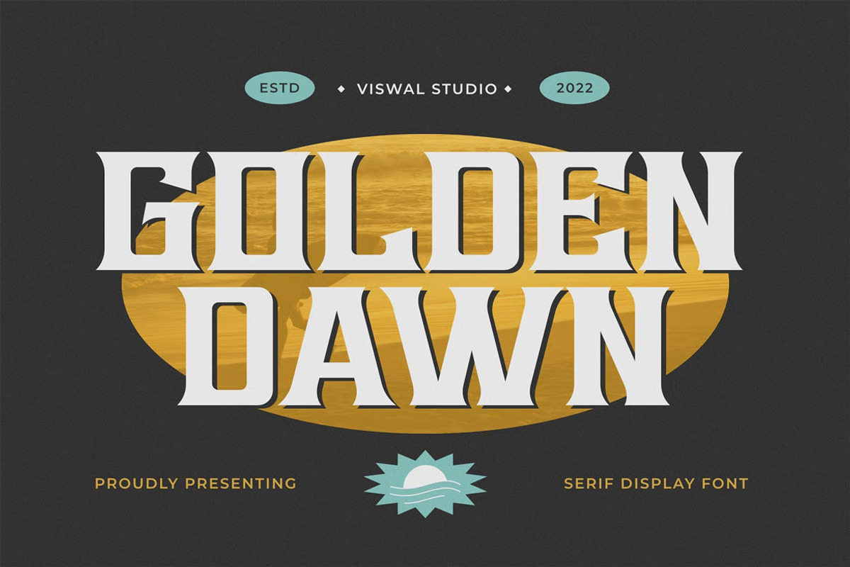 GoldenDawn - Vintage Font, a Serif Font by Viswal Studio (Photo 1 of 5)