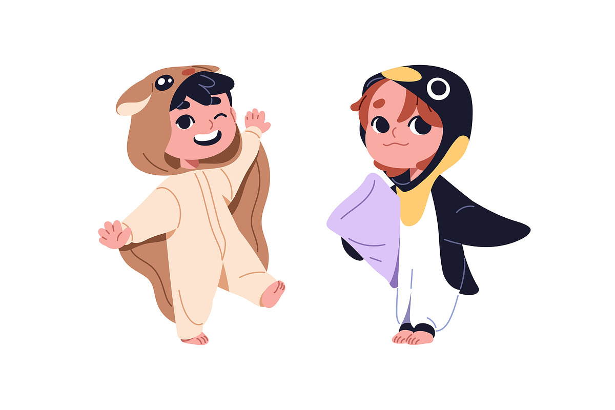 Cute children in kigurumi set, a Person Illustration by PaperTrident (Photo 5 of 6)
