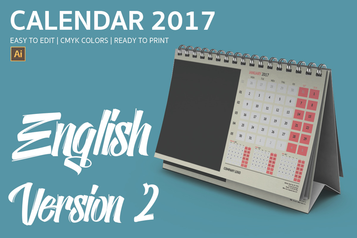 2017 CALENDAR BUNDLE (48 TEMPLATES), a Templates & Theme by Florin Chitic (Photo 9 of 9)