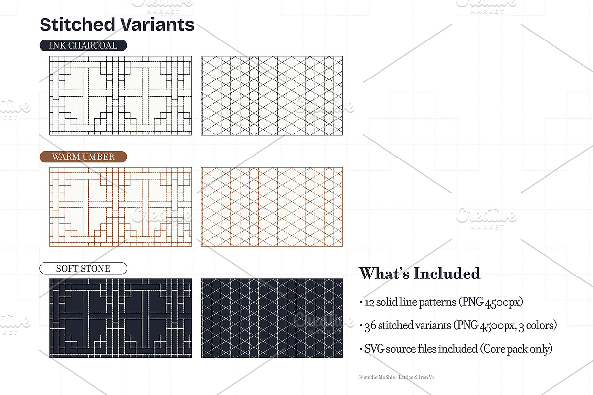 Korean Lattice & Iron Line Patterns, a Pattern Graphic by studio MoShie (Photo 3 of 5)