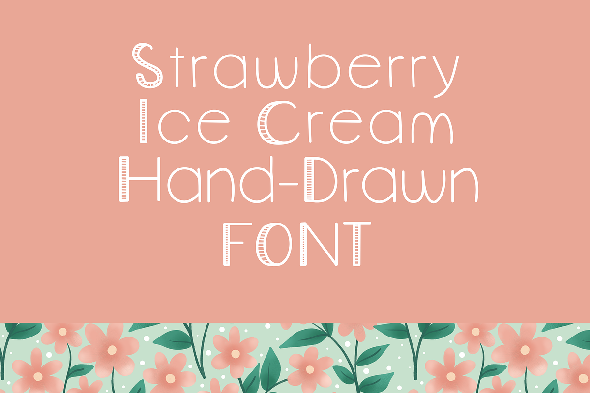 Strawberry Ice Cream Display Font, a Handwritten Font by RoxyStudioCo (Photo 1 of 8)