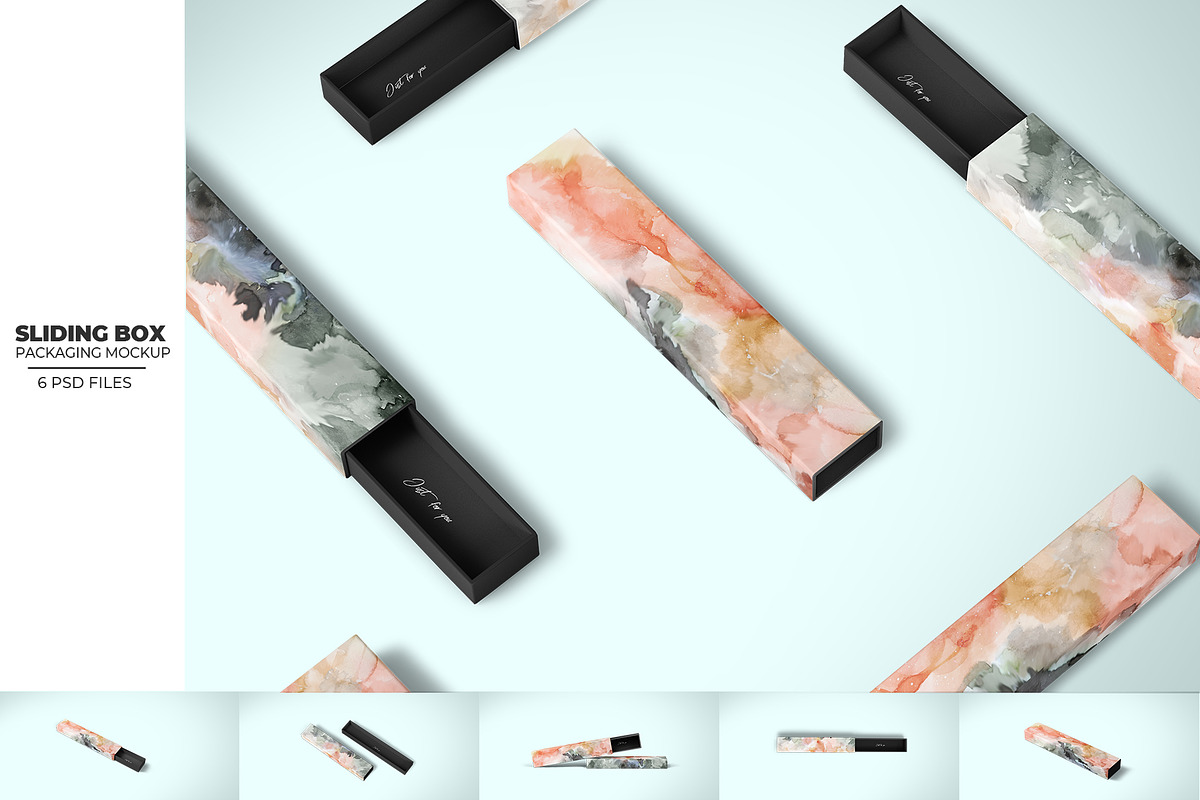 Slim Rectangular Sliding Box Mockup, a Packaging Mockup by Sheikhadesign