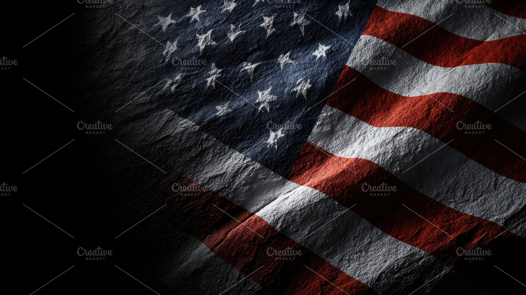American flag appears prominently, a Photo by Pavel_design