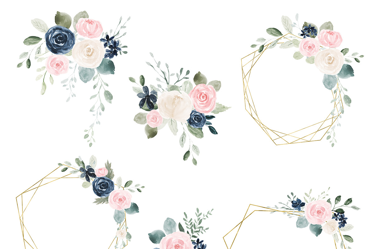 Dusk & Blush Watercolor Clipart Pack, an Illustration by PrettyGrandmillennial (Photo 3 of 13)