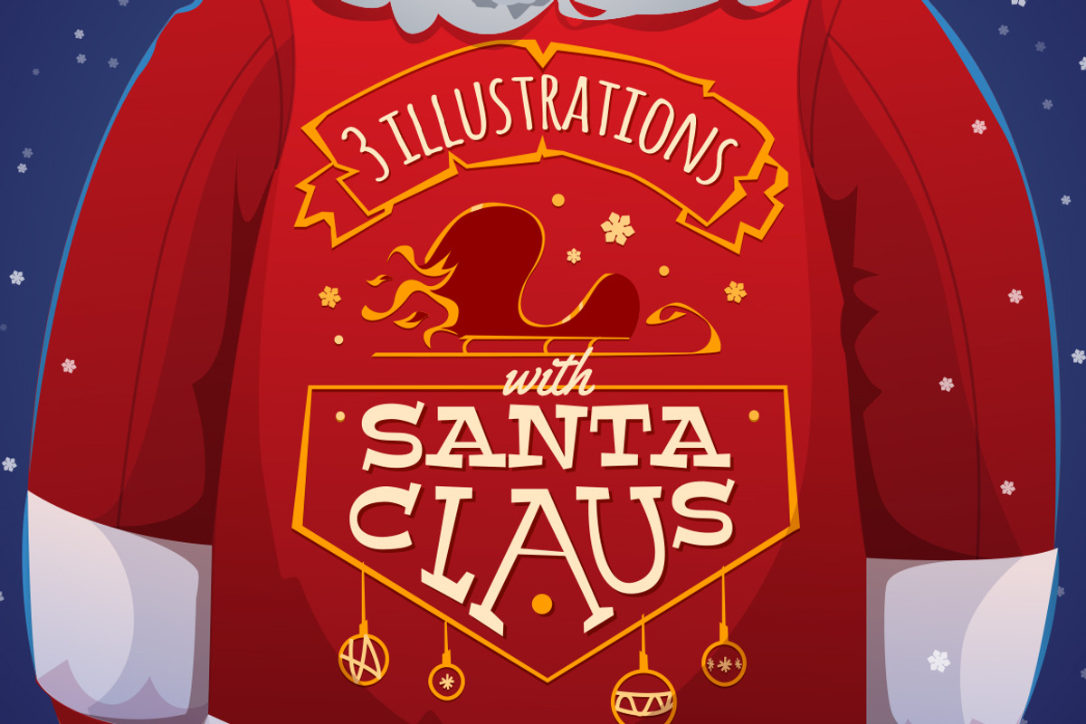 3 Santa Claus Illustrations, a Graphic by Drumcheg (Photo 1 of 4)