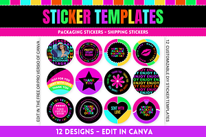 Neon Shipping Sticker Templates, a Marketing Template by SunshineStudioBoutique