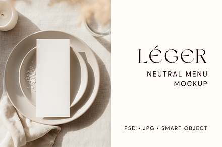 Wedding Neutral Menu Mockup 4 x 9.25