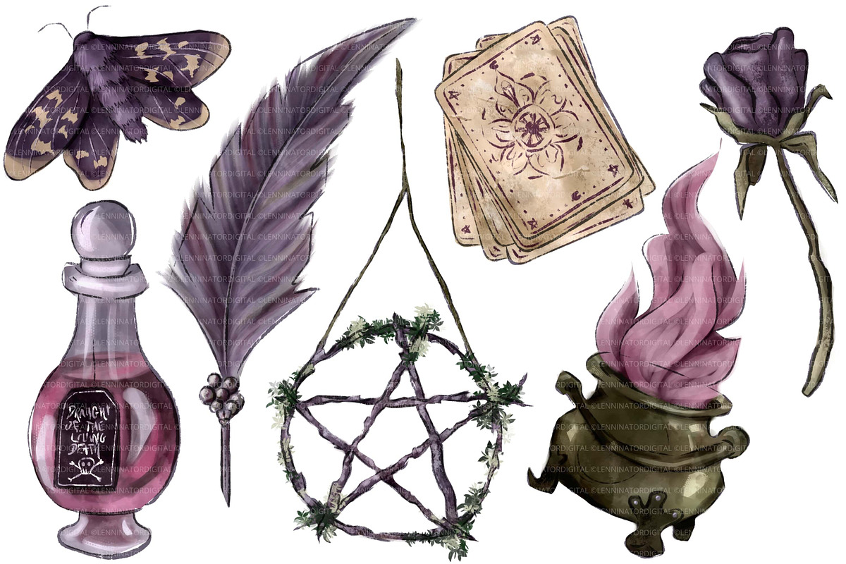 Dark Witch PNG Clipart, a Decorative Illustration by Lenninator Digital (Photo 5 of 10)