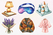 Watercolor Evening Routine Clipart, an Illustration by Dream Creation (Thumbnail 6 of 7)