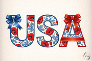 Floral Coquette USA PNG, an Illustration by Craft Nest (Thumbnail 1 of 6)