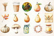 Watercolor Neutral Autumn Clipart, an Illustration by Rose Art (Thumbnail 2 of 7)