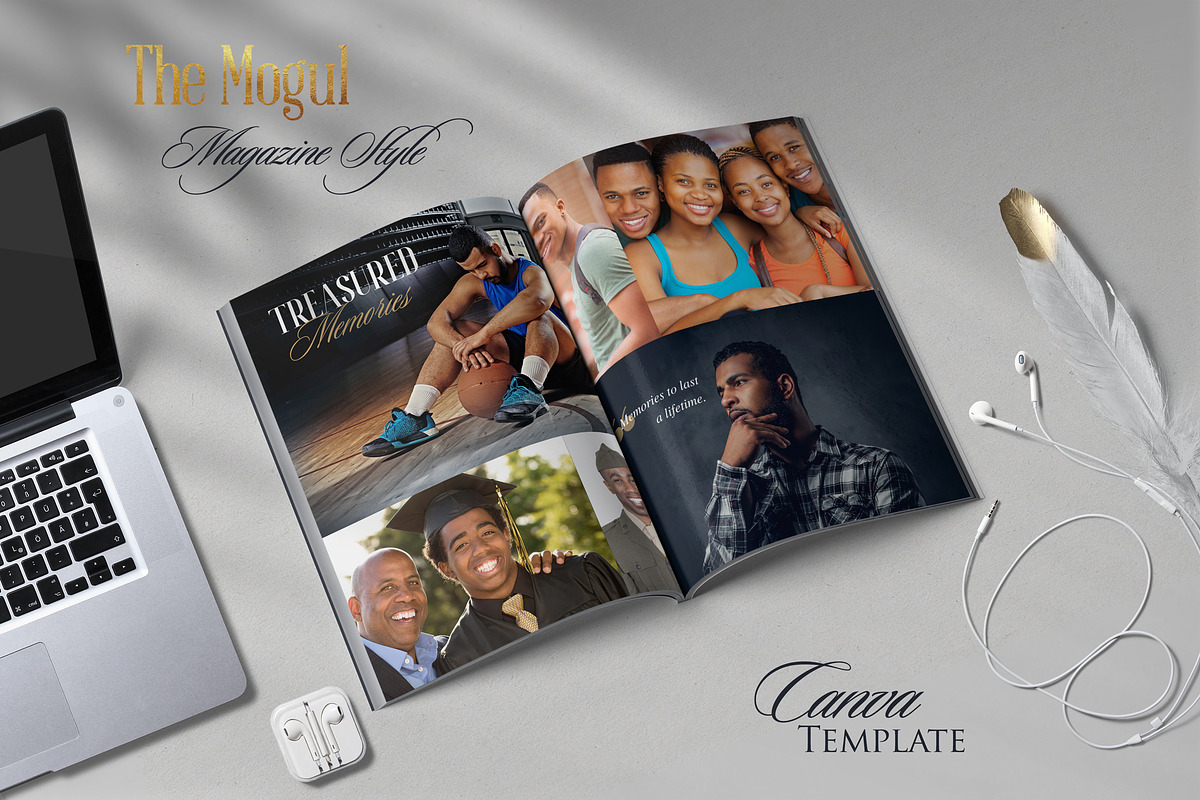 Magazine Style Canva Funeral Program, a Magazine Template by Nate Bartlett Design (Photo 4 of 7)