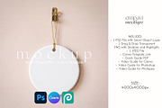 Round Ceramic Ornament Mockup, a Household Mockup by EmpaviMockups (Thumbnail 1 of 6)