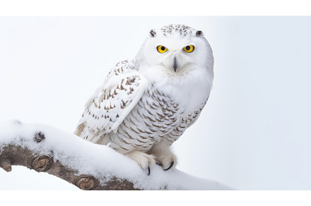 Solitary snow owl photo realistic, an Animal Photo by Aimagenarium@gmail.com
