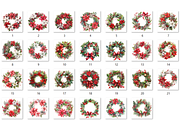 Watercolor Christmas Wreath Clipart, an Illustration by GiraffeCreative (Thumbnail 8 of 9)