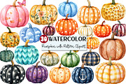 Watercolor Pumpkin with Pattern Clip, an Illustration by Rose Art (Thumbnail 1 of 4)