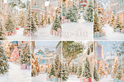 Pastel Snow Village Xmas Backdrop, a Background Photo by Winwin Design Art (Thumbnail 7 of 8)