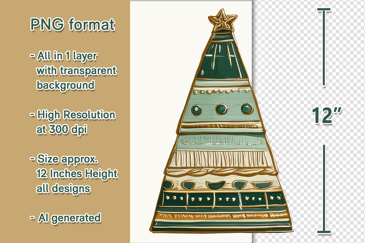 Whimsical Christmas Tree Clipart V.2, a Seasonal Illustration by V Design Creator (Photo 2 of 10)