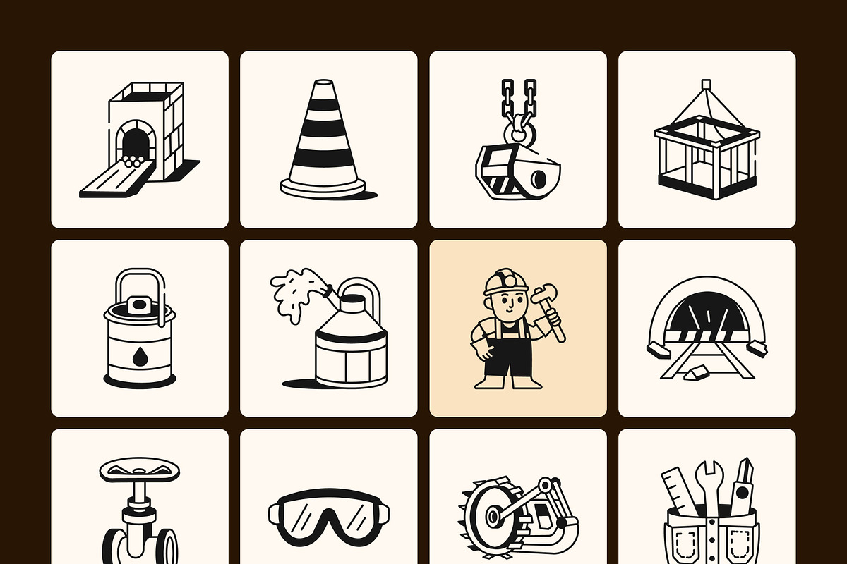 Coal Mine Industry Drawing, an Outline Icon by Vectors Market (Photo 9 of 9)