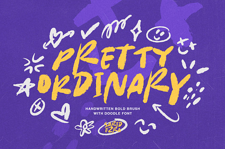 Pretty Ordinary - Bold Font + Doodle, a Font by Sarid Ezra