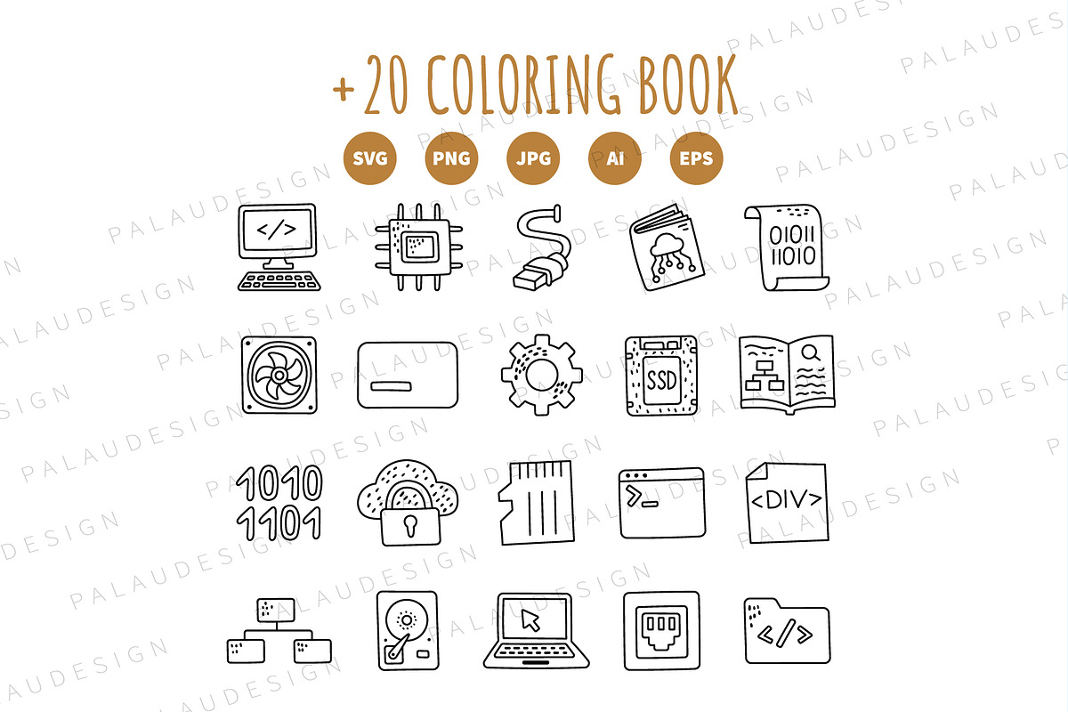 Informatics Education Clipart Set, an Education Illustration by Palau