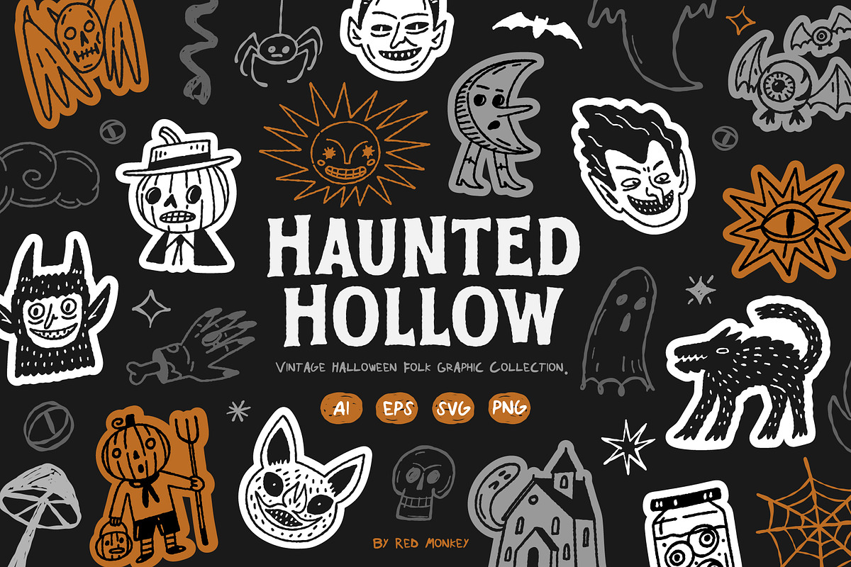 Haunted Hollow: Halloween Kit., a Seasonal Illustration by Red Monkey (Photo 1 of 11)