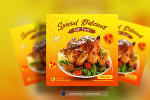 Food menu and restaurant social post, a Social Media Template by mdmijanur0187
