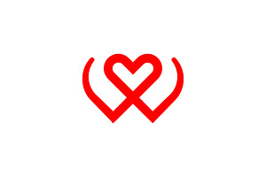 Letter W Love Heart Logo, a Branding & Logo Template by kurostd