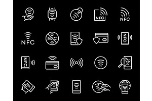 Set Of NFC Payment Icons. Wireless