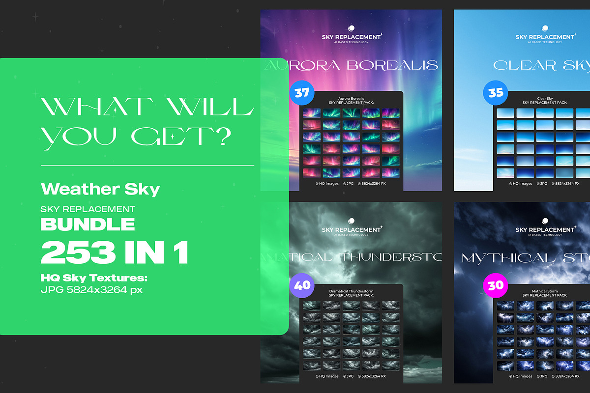 Weather Sky Replacement BUNDLE, a Preset Add-On by Pix Cafe (Photo 2 of 11)