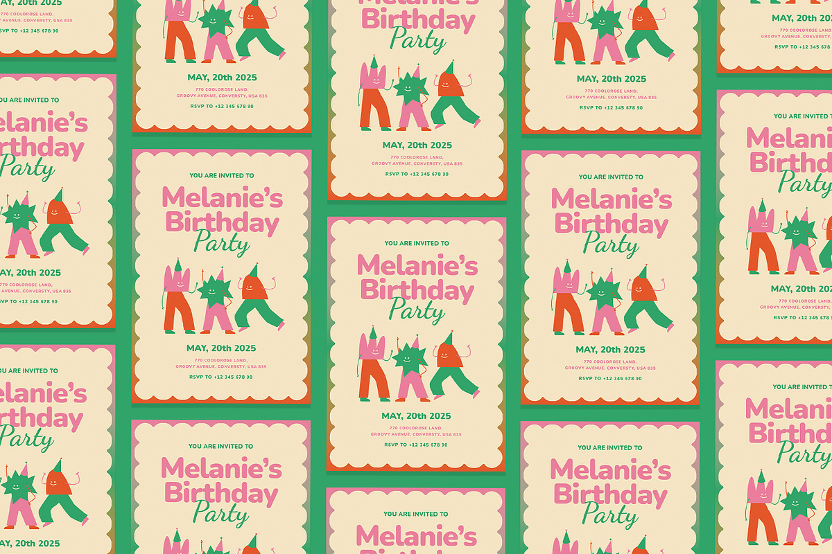 Melslay - Birthday Party, an Invitation Template by Poetjoek Creative (Photo 3 of 3)