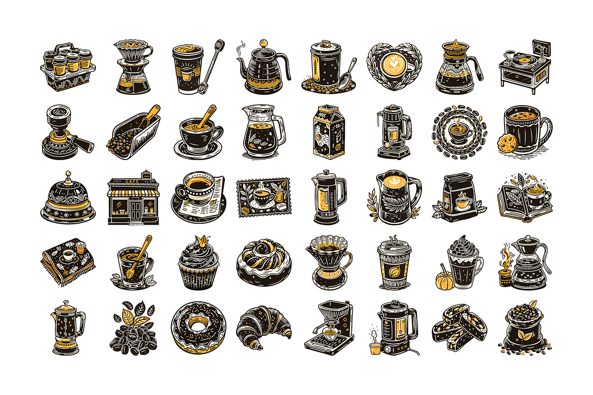 Vintage Style Coffee Shop, an Outline Icon by Vector Portal (Photo 6 of 6)