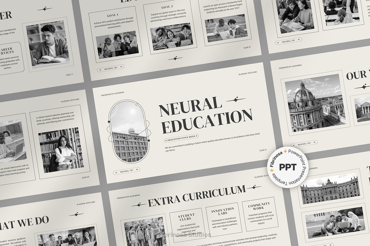 Neural Education Pitch Deck, a Presentation Template by FIBRINOSÄ (Photo 1 of 7)