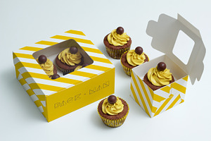 Cupcake Boxes Mockup