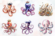 Octopus Watercolor ClipArt's, an Illustration by RobertsArt (Thumbnail 6 of 7)